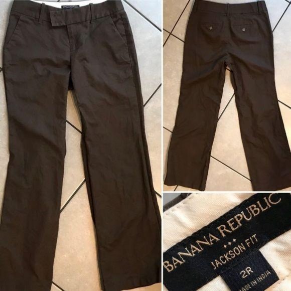 Banana Republic Jackson Fit Brown Pants Women's Size 2 # 2 - Picture 1 of 5
